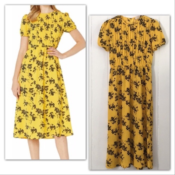 michael kors yellow floral dress